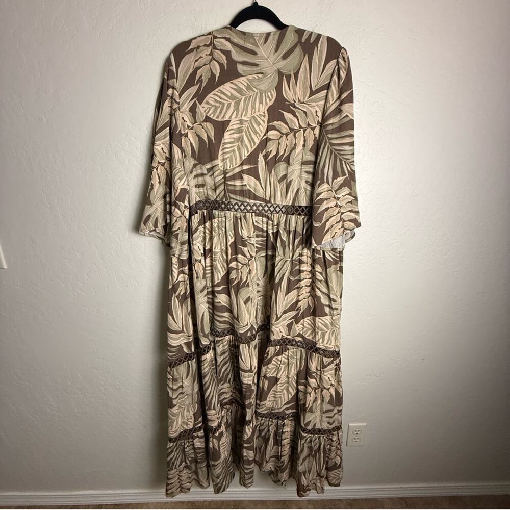 Torrid Brown Tropical Washable Gauze Maxi Kimono 2X NWT 43805675 - Picture 8 of 15